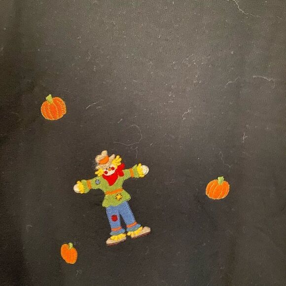 Bellepointe scarecrow embroidered pumpkin shaped buttons Grannycore - Picture 9 of 14